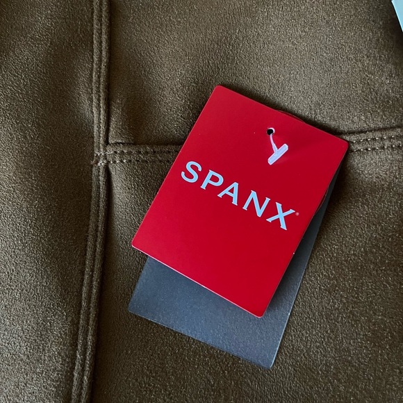 NEW Spanx faux suede leggings rich caramel medium - Picture 4 of 10